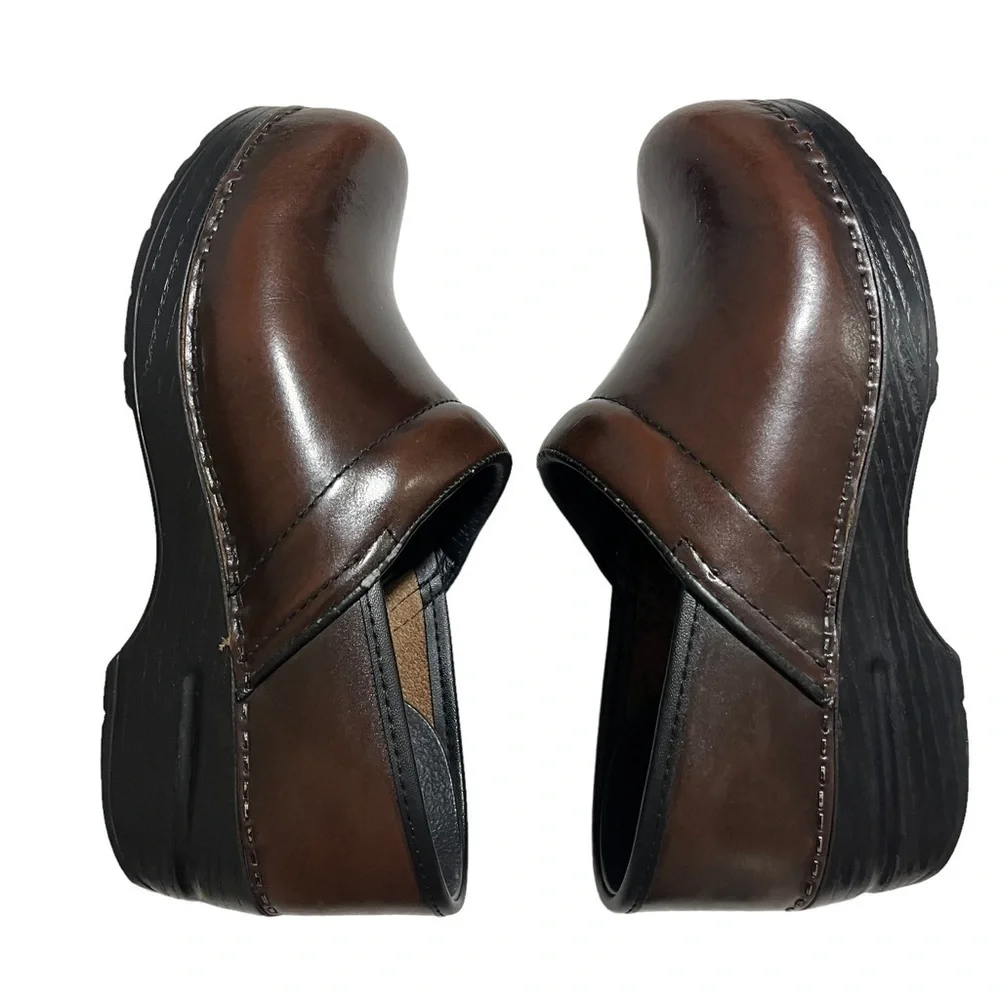 Dansko Professional Leather Clog Brown Size 37 Reinforced Toe - Picture 8 of 10